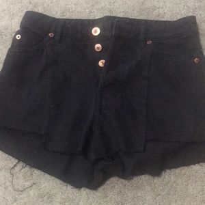 Black high rise shorts